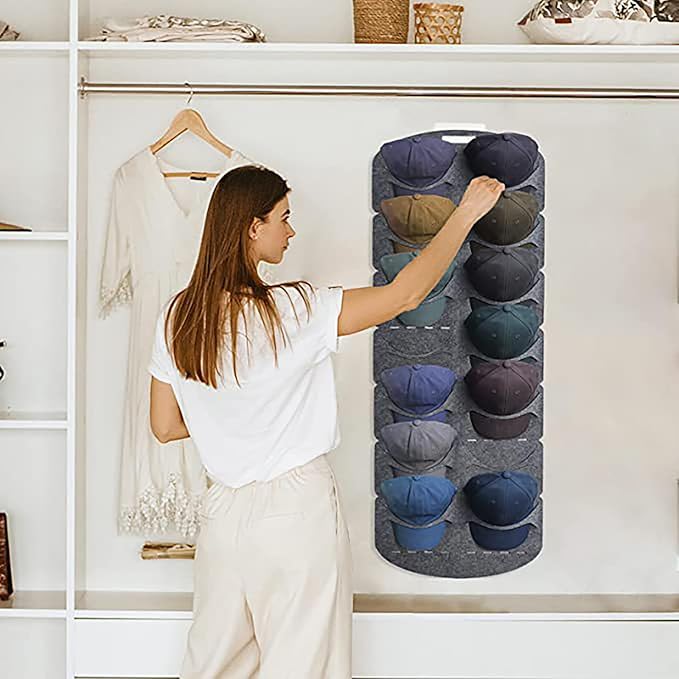 Hanging Hat Organizers for Bedroom Closet Space Saving Wall Door Back Display Rack Baseball Cap Felt Storage Holders Wholesale