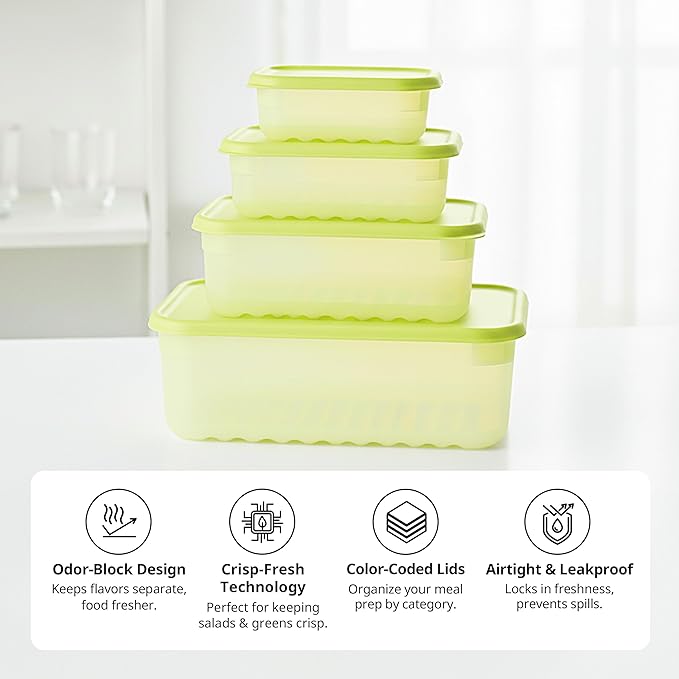 LocknLock Fresh-Block Plastic Food Storage Container | Produce Storage Containers for Fridge | Vegetable & Fruit Storage Containers for Fridge, Airtight Storage, Microwave & Dishwasher Safe 330ml