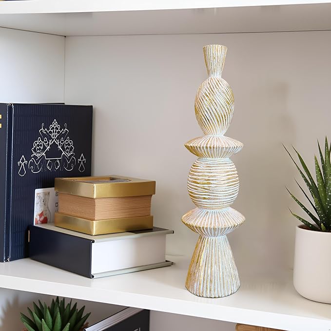 15" Modern Abstract Tower Decorative Sculpture, Chess Sculptures,Home Decor,Coffee Table Statues,Shelf Top Decor Aesthetics,Dining Living Room Desk Decor