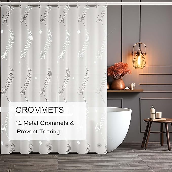 TIKABC Blue Shower Curtain Liner, 4G PEVA Shower Liner, Plastic Peva Waterproof Shower Curtains, 72x72 inch with Grommet Holes 3 Magnetic Weights