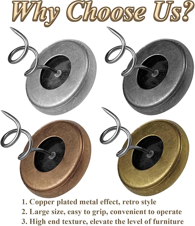 Pure Copper Upholstery Pins for Bed Skirts, Slipcovers, Sofa & Armchair Covers – Secure Furniture Fabric, 16 Pack