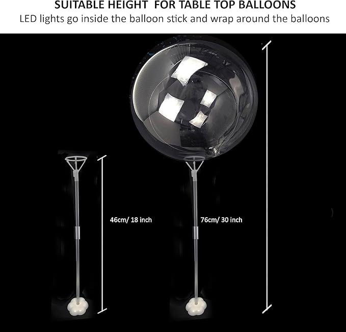 Lightsfever warm white 6pc LED Light up Balloon with sticks, stands and batteries, Table top centerpieces for party, Thanks giving, no helium required DIY Kit (warm white)