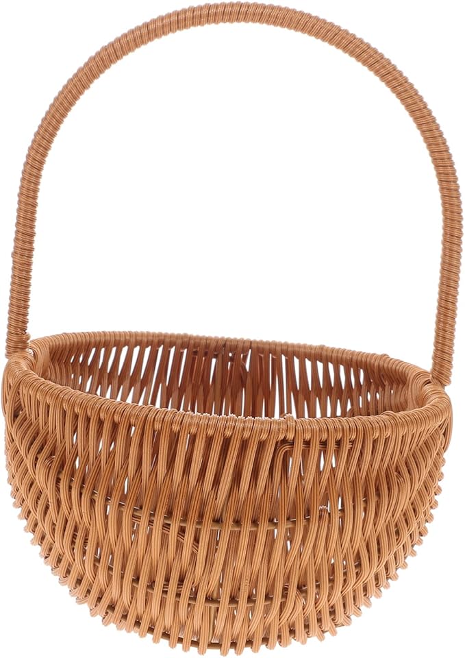 Rectangular Easter Storage Basket Mini Weaving Basket with Handle for Home Decoration Party Use and Candy Storage Charming Easter Ornament