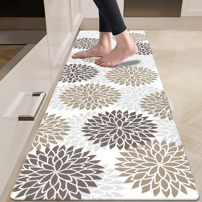HEBE Kitchen Mat Cushioned Anti Fatigue 20"x71", Non Slip Kitchen Mats for Floor, Waterproof Ergonomic Comfort Standing Carpet Runner for Kitchen Sink, Home Office, Laundry Room
