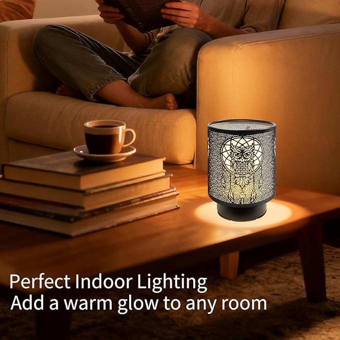 Battery Operated Table Lamp, Cordless Lamps for Home Décor, Nightlight with LED Bulb with Timer for Living Room Bedroom Tabletop Entryway Centerpiece Gift (owl)