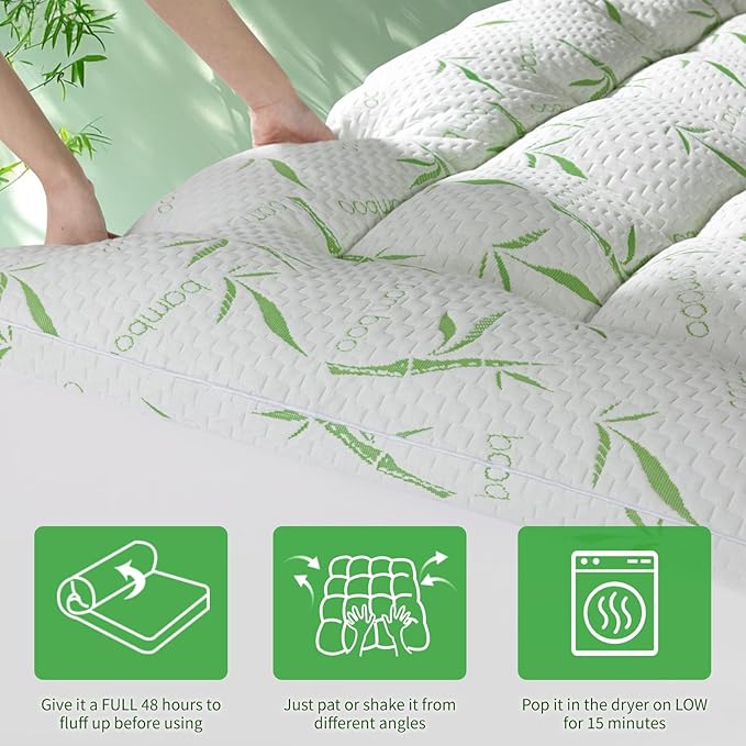 LIANLAM 3 Inch Bambu - Mattress Topper - L2(60"x80")