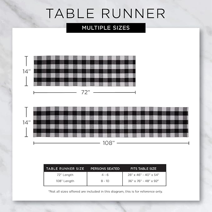 DII Farmhouse Braided Stripe Table Runner Collection, 15x72 (15x77, Fringe Included), Black