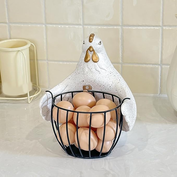 Bucolic Hugging Chicken Storage Basket Iron Frame Glues Multipurpose Organizers for Wedding Party Home Decors