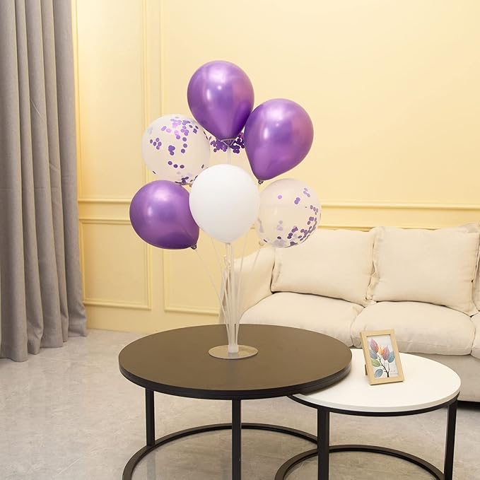 ZJDHPTY Purple Balloon Stand Centerpiece Table Decorations for Birthday Bridal Shower Wedding Engagement Mother's Day Graduation Halloween Party Decorations New Years Eve 2026(Purple set4)