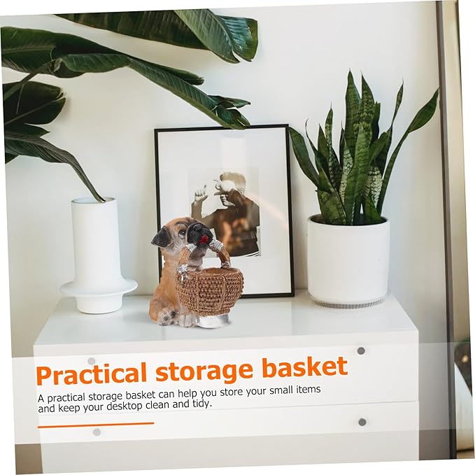 1pc Creative Resin Puppy Storage Basket Cute Key Holder for Entryway Home Decor and Sundries Organization for