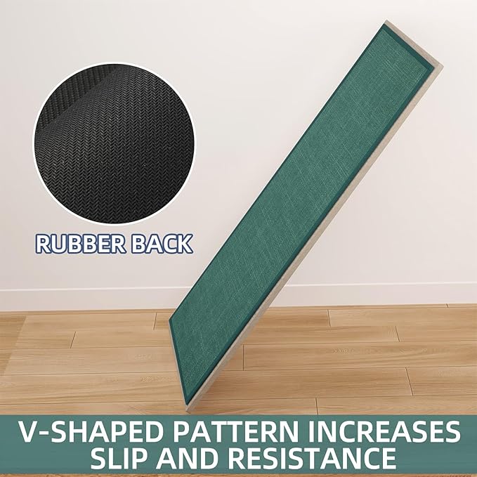 SUMLANS Kitchen Mat Set of 2 PCS, Christmas Cushioned Non Slip Rugs for Kitchen Floor, Absorbent Runner Comfort Standing Mats Washable for Kitchen, Office, Home (Green, 17.3"x47"+17.3"x71")