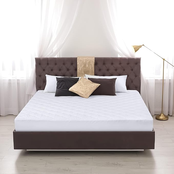 Utopia Bedding Quilted Fitted Mattress Pad, Full Size, Elastic Fitted Mattress Topper Protector and Cover with Deep Pocket Stretches up to 16 Inches, Machine Washable (White, Pack of 10)