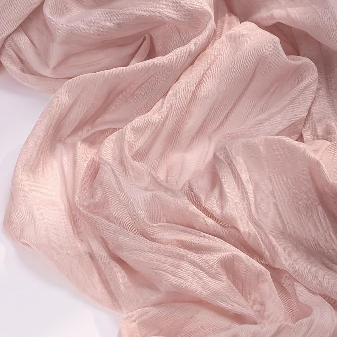 Socomi 2pcs Pink Cheesecloth Table Runner Easter Spring Boho Rustic Gauze Dusty Pink Farmhouse 120 inch 10FT Cheese Cloth Runner for Wedding Party Baby Shower Birthday Home Decor
