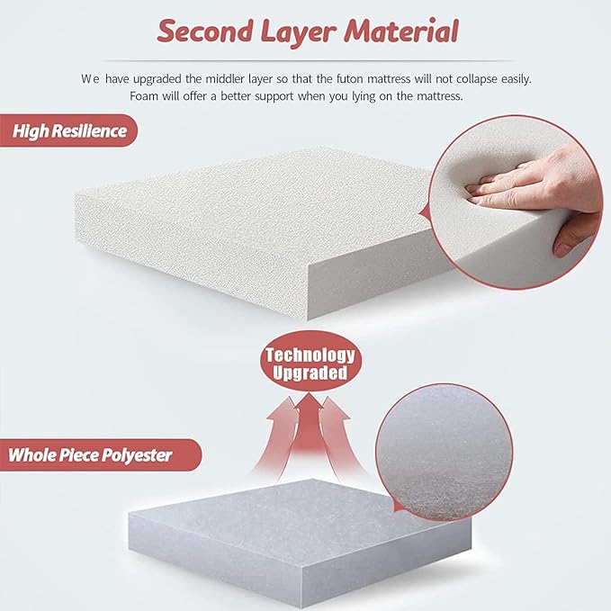 MAXYOYO Bohemian Retro Floor Mattress Vintage Floral Japanese Futon Mattress Roll Up Thicken Sleeping Mat Portable Camping Mattress Floor Lounger Couch Mattress Pad Twin Size