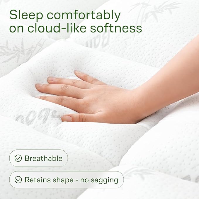 Niagara Ultra Soft California King Size Mattress Topper - Viscose Made from Bamboo Pillow Top Mattress Pad for Back Pain Relief - Naturally Cooling for Hot Sleepers, fits 6-18" Mattress, 600GSM, White