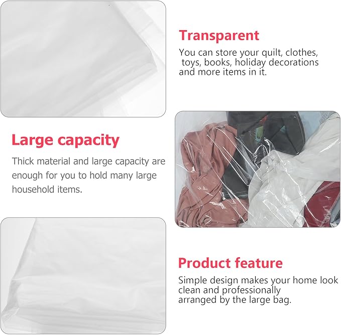Ciieeo Large Pe Anti-tear Dustproof Storage Bags 2pcs 120x220cm Christmas Tree Cover and Bedding Organizer for Moving and Closet Storage