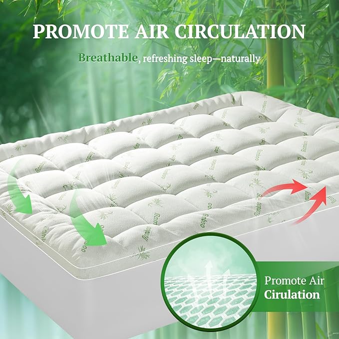 LIANLAM 3 Inch Bambu - Mattress Topper - L2(60"x80")