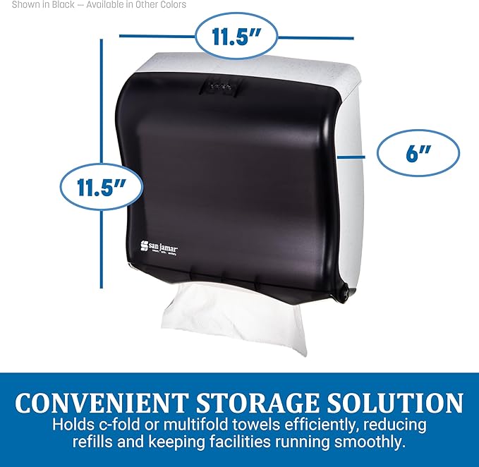 SANT1755TBK - Ultrafold Fusion C-fold amp; Multifold Towel Dispenser, 11 1/2x5 1/2x11 1/2, Black