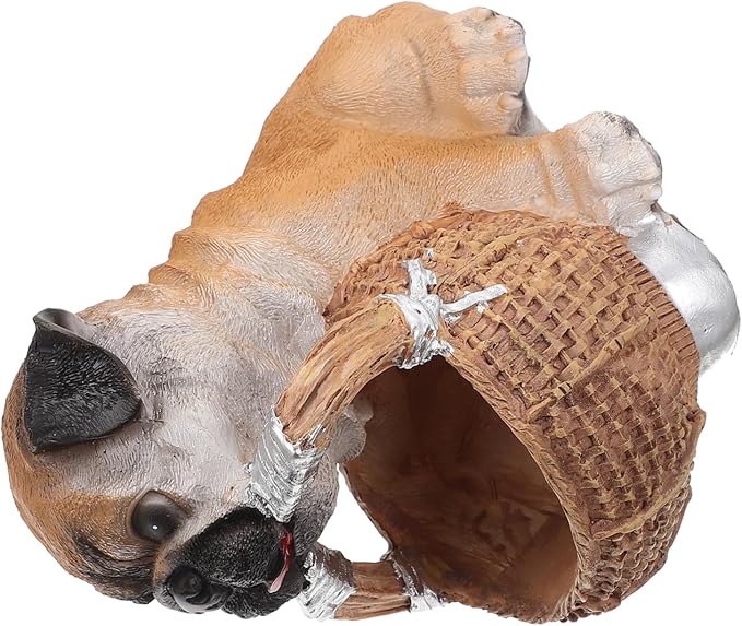 Cabilock Creative Puppy Ornament Storage Container Multi-functional Resin Basket for Keys Items Stylish Desktop Decoration for Home Office and Entryway