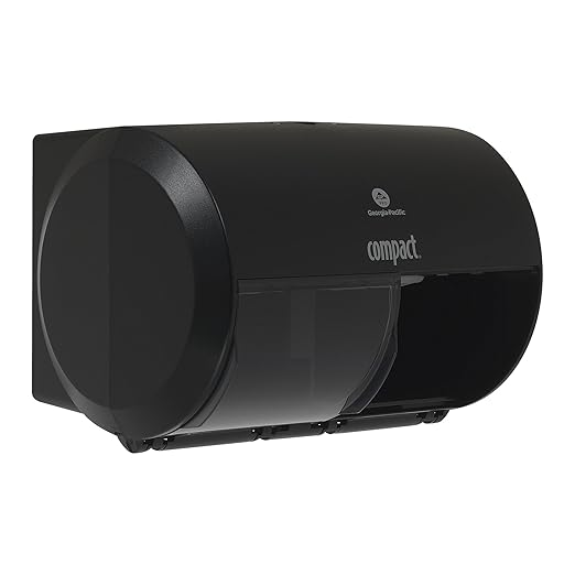 Georgia-Pacific Compact 2-Roll Side-by-Side Coreless High-Capacity Toilet Paper Dispenser by GP PRO (Georgia-Pacific); Black; 56784A; 1 Dispenser