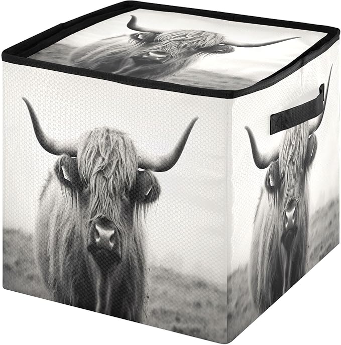 Kigai Highland Cow Christmas Ornament Storage Box with Zipper & Adjustable Dividers Holiday Ornament Organizer Xmas Storage Container, 64 Balls