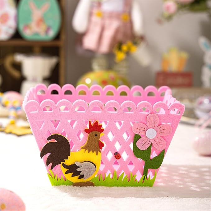 Colorful Rooster Holiday Bag Funny Storage Basket for Eggs and Candy Perfectly for Holiday Party Supplies
