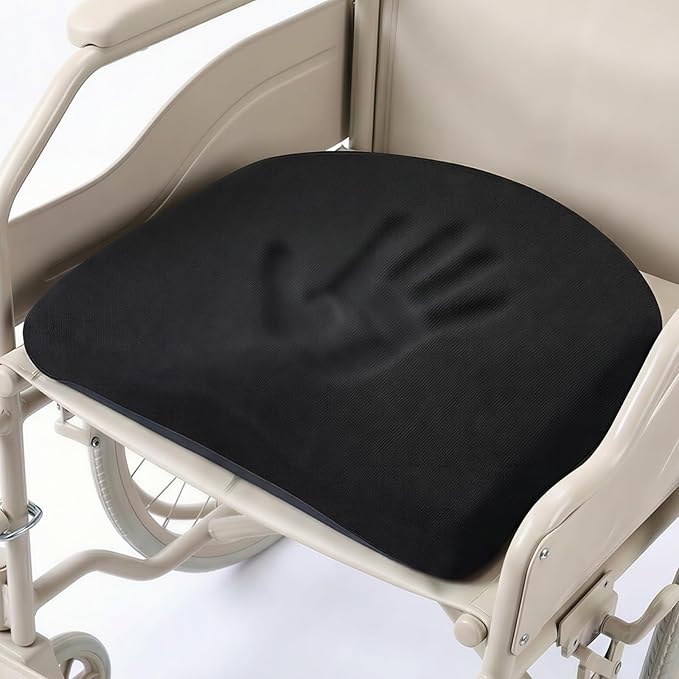 Tsumbay Firm Support Coccyx Cushion for Office Chair - Orthopedic Memory Foam, Standard Size (16.9”x15”), Tailbone Pain Relief with Removable Washable Cover & Handle for Car, Wheelchair