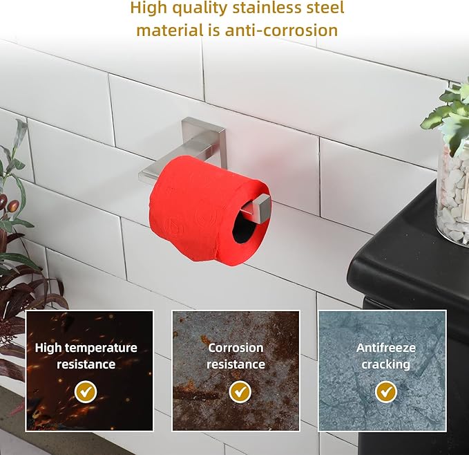 KOKOSIRI Toilet Paper Holder Brushed Nickel for Kitchen Bathroom Washroom Toilet Tissue Roll Paper Holder Stainless Steel, Wall Mounted B2006BR