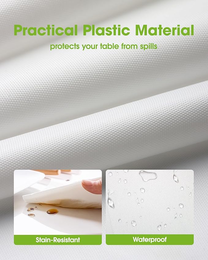 Pureegg Plastic Table Cloth 10 Pack, 54 x 108 Inch Disposable Table Cloths for Party, Picnic and Wedding, Rectangle, White