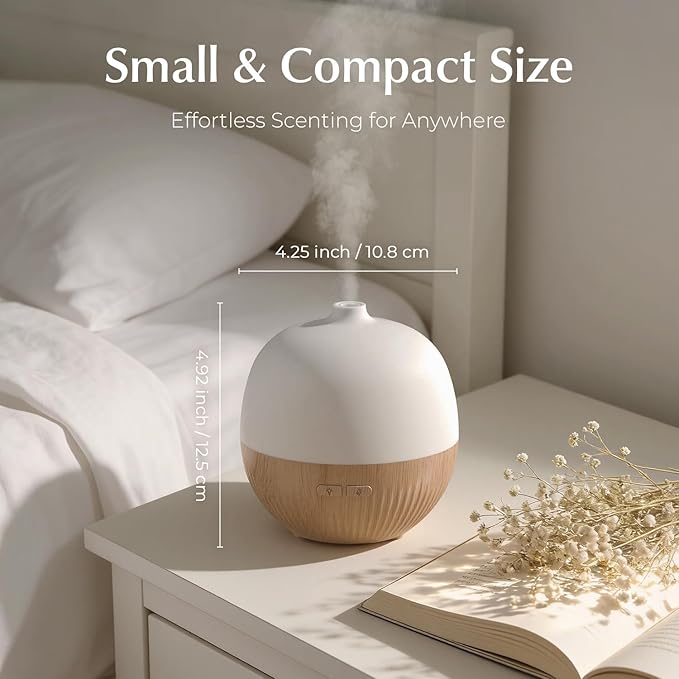 ARVIDSSON Essential Oil Diffuser, 100ml Small Aromatherapy Diffuser with Mood Light, Ultrasonic Oil Diffusers for Home, Mini Diffuser for Essential Oils, Gift for Women (Pack of 2)