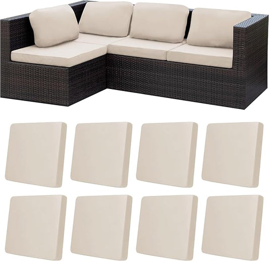 BIETYONE 8Pcs Stretch Patio Cushion Covers,Outdoor Couch Covers Replacement,Outdoor Couch & Sofa Slipcovers,for Patio Furniture Cushion Covers,Washable Reusable urniture Protector(Beige,8PCS)