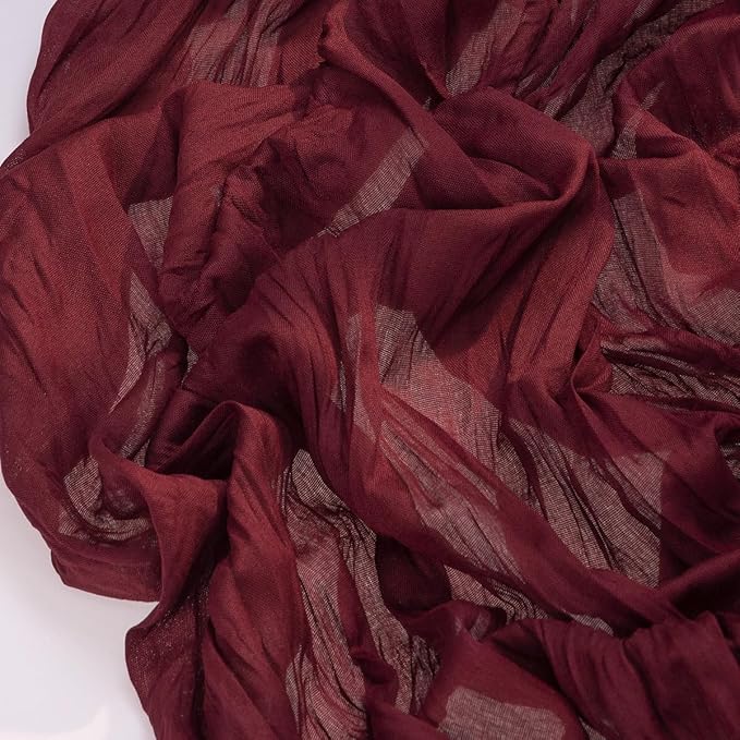 Socomi Burgundy Red Easter Spring Table Runner Cheesecloth Boho Rustic Gauze 120 inch 10FT Cheese Cloth Runner for Wedding Party Baby Shower Birthday Home Decor Holiday Decorations