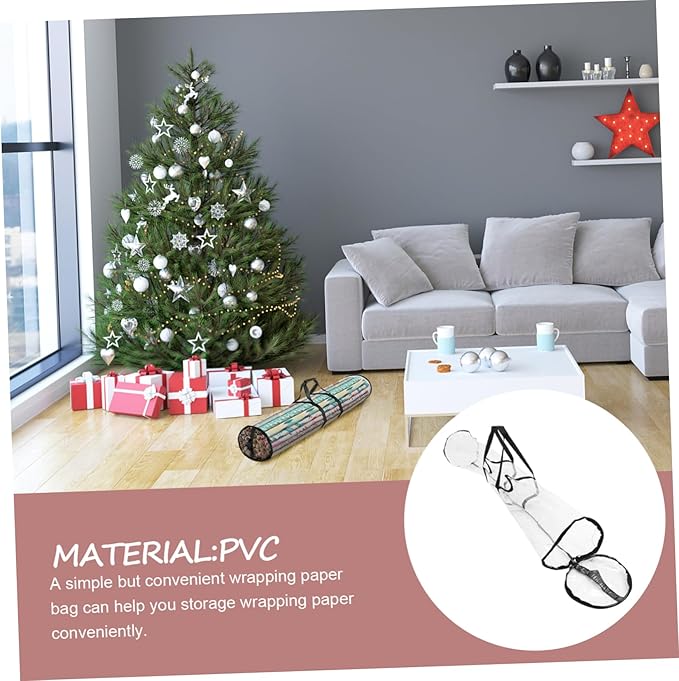 Wrapping Paper Storage Bag Portable Organizer Zipper Tear Resistant Present Wrap Storage for Christmas Under Bed Attic Use