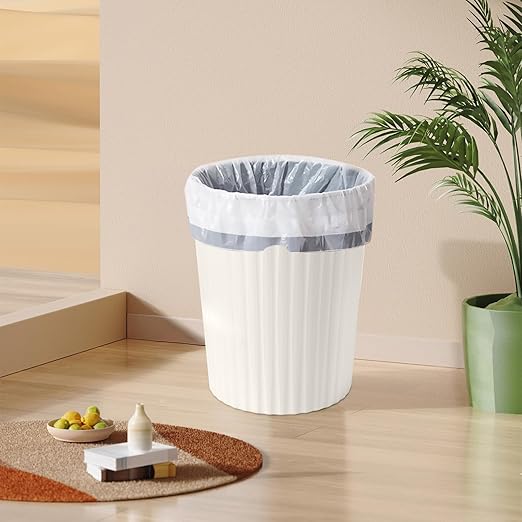 Versatile 2 Gallon Plastic Trash Can - The Compact Bin for Bathroom, Kitchen, or Home Office - Beige