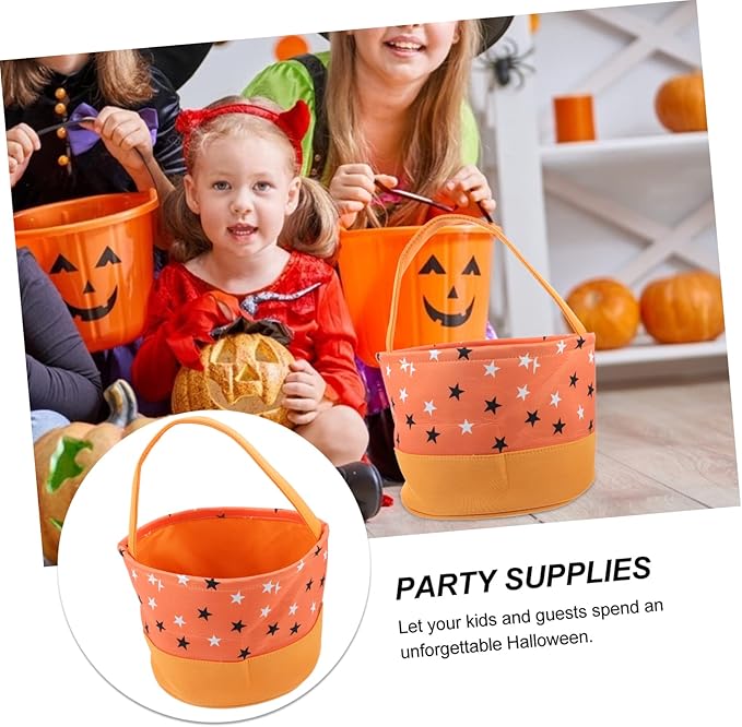 Garneck Portable Halloween Candy Holder Basket Creative Pumpkin Tote Bag for Boys and Girls Versatile Trick-Treating Snack Storage and Halloween Decorations Ample Space for Treats