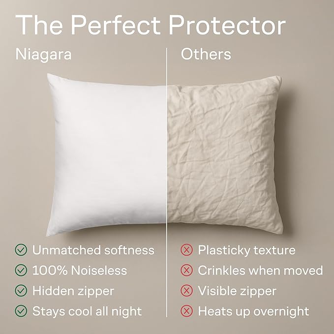 Ultra Soft Pillow Protectors with Zipper King Size - Set of 8 Breathable Pillow Covers - 100% Protection Against Stains, Dust & Dirt - Machine Washable (White)