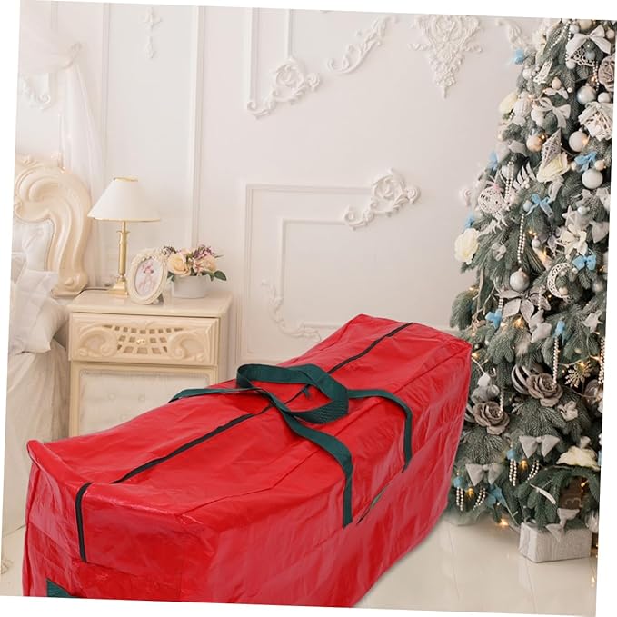 PRETYZOOM Christmas Tree Storage Bag Zippered Organizer Carry Handles for Fits up to Disassembled Xmas Tree and Holiday Decorations Design