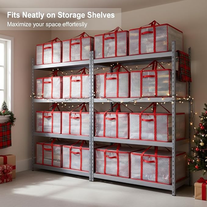 Christmas Ornament Storage Box with 128 Capacity - Waterproof Hard Plastic Organizer, Foldable Design & Dual Zipper for Holiday Balls - Portable Decoration Storage Container