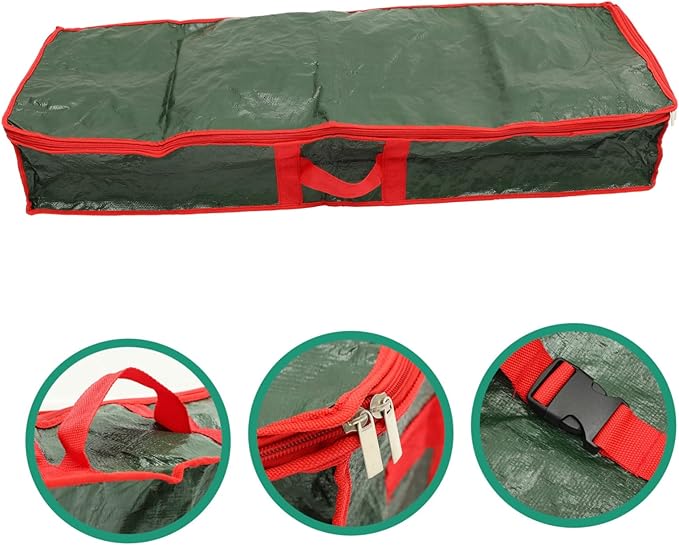 Christmas Wrapping Paper Storage Organizer Portable Under-Bed Gift Packing Bag Capacity for Holiday Wrapping Supplies Festive Design for Home Organization