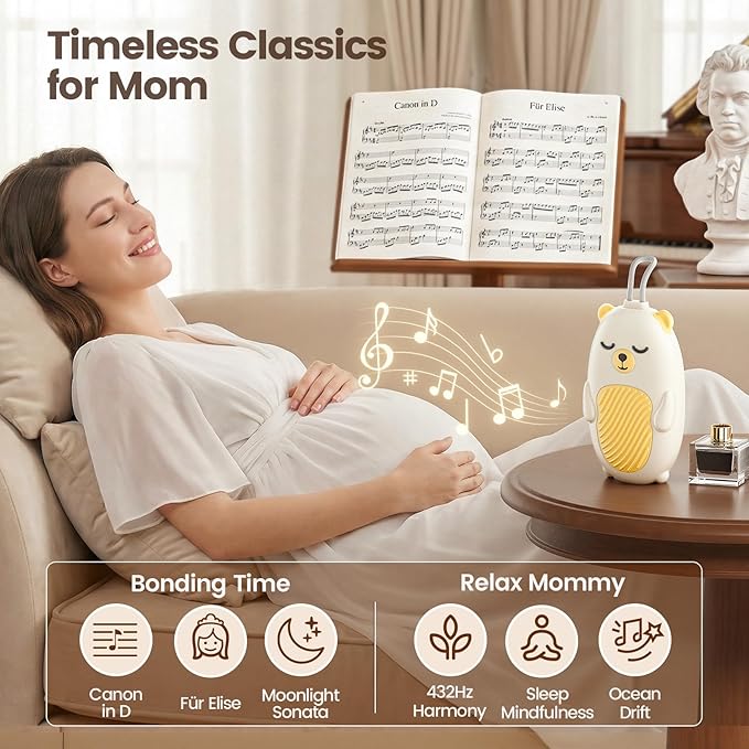 Vaydeer Baby Sound Machine for Sleep, White Noise Machine with 115 Sounds & 4 Modes, for New Moms & Newborns, Baby Sleep Soother, 54 dB Safe,Gift for Mom, Nursery Essentials