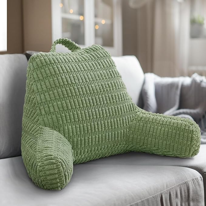 Reading Pillows for Sitting in Bed Adult, Back Rest Pillow for Sitting Up in Bed and Couch, Back Support Chair Pillow Support for Adult Backrest Pillows for Reading (Sage Green 21 Inch)