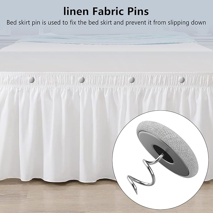 12 Colors Fabric Covered Button Twist Pins Dust Ruffle Pins- for Sofa，Upholstery，Armchair Caddies, Armrest Covers,Bed Skirts, Slipcovers, Headliners (12, Light Gray)