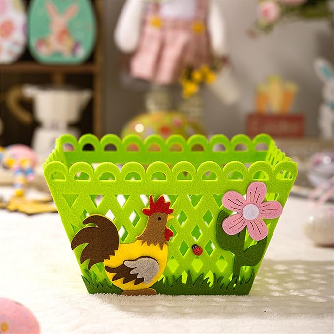 Colorful Rooster Holiday Bag Funny Storage Basket for Eggs and Candy Perfectly for Holiday Party Supplies
