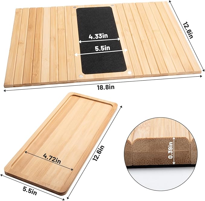 Sofa Arm Tray, Couch Arm Table, Anti-Slip Arm Rest Table for Couch, Universal/Flexible/Foldable/Portable Couch Cup Holder Tray for Drinks, Snacks, Remote