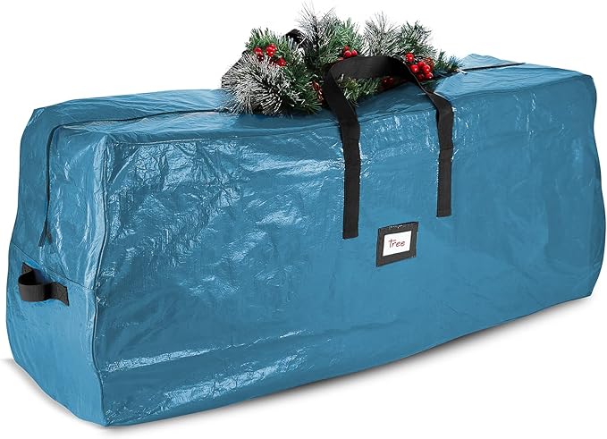 Hearth & Harbor 9 ft Christmas Tree Storage Bag - Artificial Christmas Tree Bag with Reinforced Handles, Dual Zipper, Wide Opening - Large Storage Container for Trees and Decorations