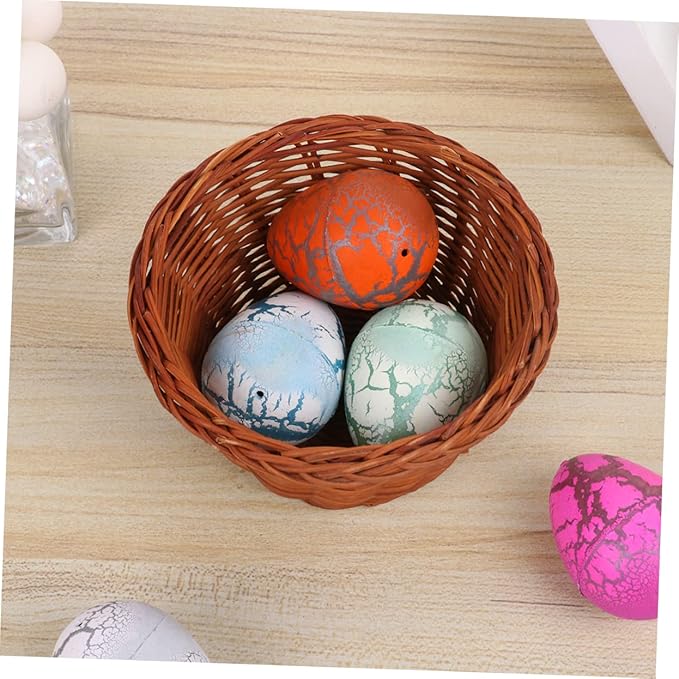 Round Mini Basket Weaving Easter Storage Holder Handcrafted Decorative Basket for Home Decor Kindergarten and Candy Storage Diameter Height