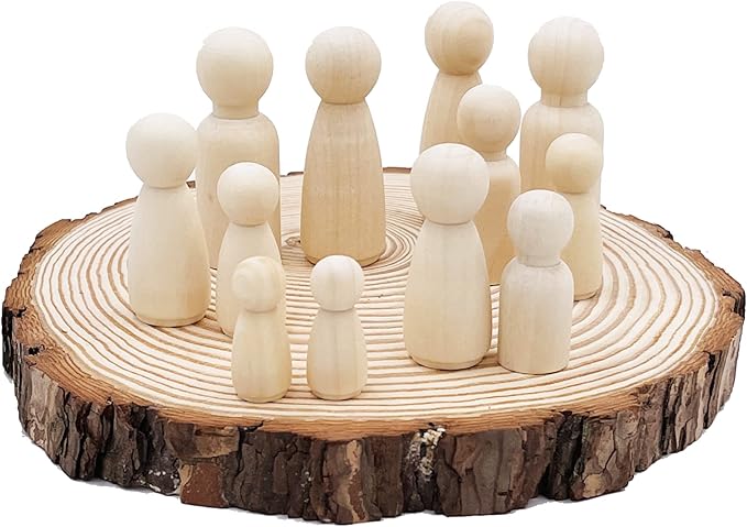 Natural Round Discs Rustic Wood Slices 6 Pcs 6.3-6.7 inch Unfinished Wood kit Circles Crafts Tree Slices with Bark Log Discs for DIY Arts and Wedding Christmas Ornaments