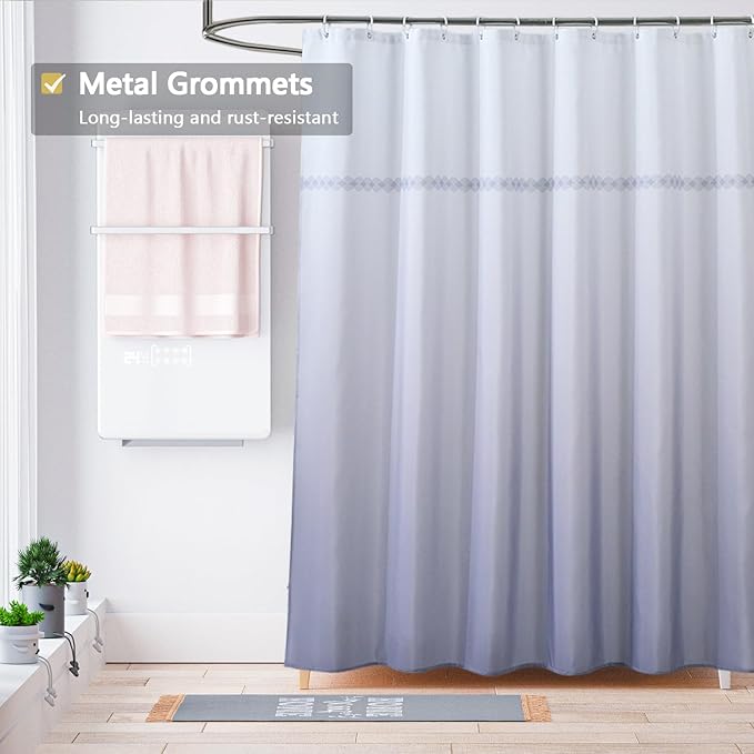 LLSCL Fabric Shower Curtain Liner with Magnets, Waterproof Hotel Quality, 72 x 72 Machine Washable