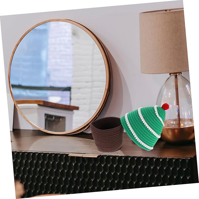 Christmas Tree Shaped Storage Basket Lid for Organizing Home Supplies Decorative Desktop Knitting and Cosmetic Organizer for Festive Decor and Everyday Use