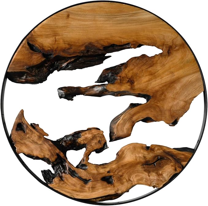 WELLAND Cedar Wood Wall decoration Ornaments, 16" L x 16" W x 1" H Hanging Decoration, irregular shape décor for Home Office, Living Room, Bedroom, Entryway, Bathroom